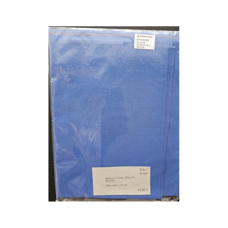 coupon 110x56 cm-  Aïda 7 - Bleu (5101)